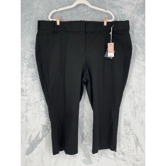 Lane Bryant Pants Womens Plus 24 Black Cropped 23.5" Inseam Allie Cotton Office - Picture 1 of 16